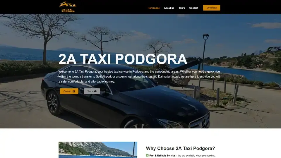 Prikaz web stranice 2A Taxi — 2ataxi.hr
