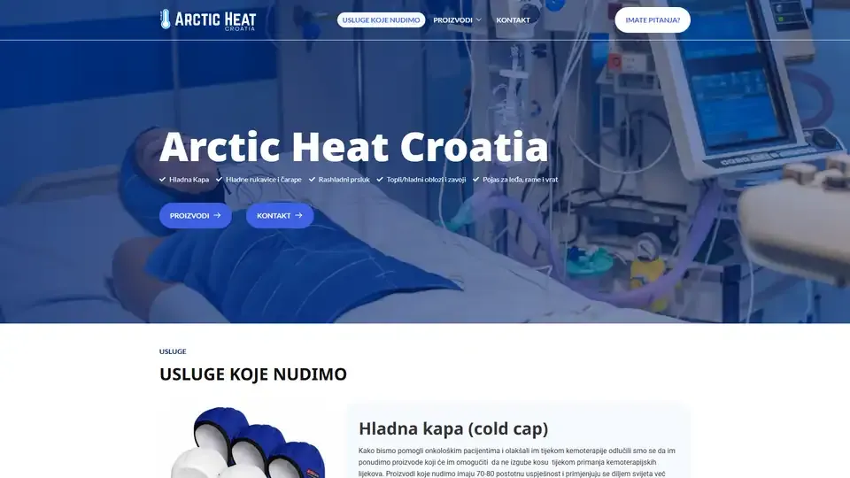 Prikaz web stranice Arctic Heat Croatia