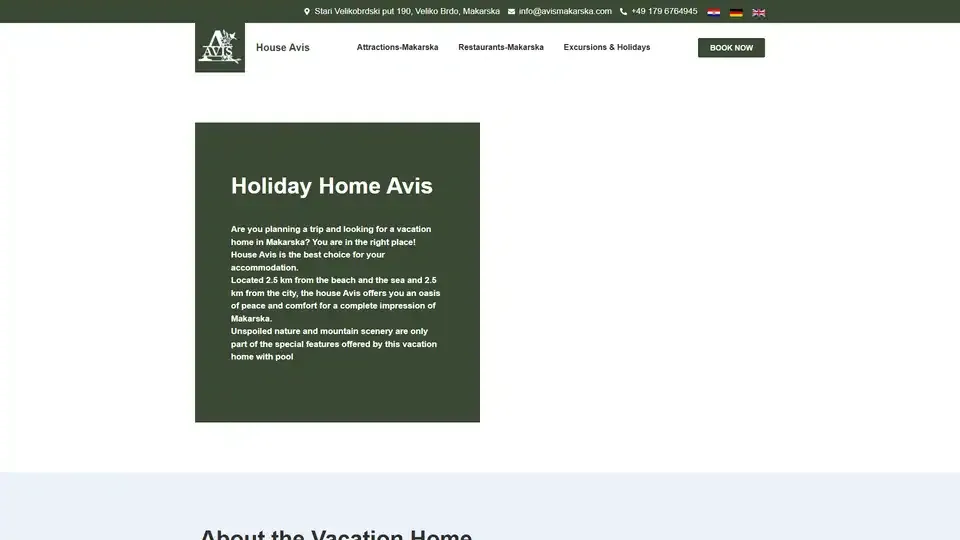 Prikaz web stranice Avis Makarska — avismakarska.com