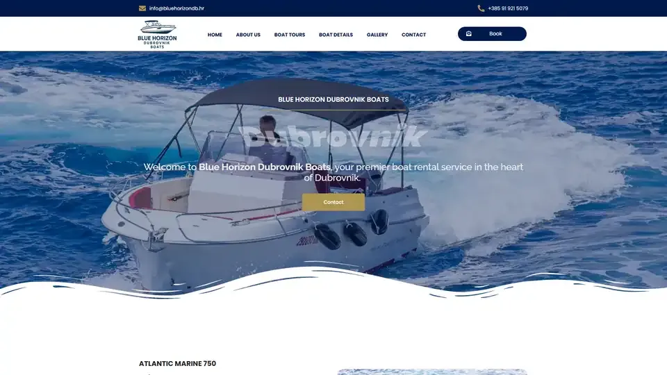 Prikaz web stranice Blue Horizon DB