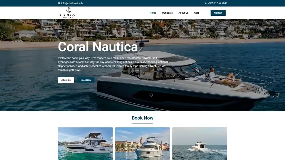 Prikaz web stranice Coral Nautica