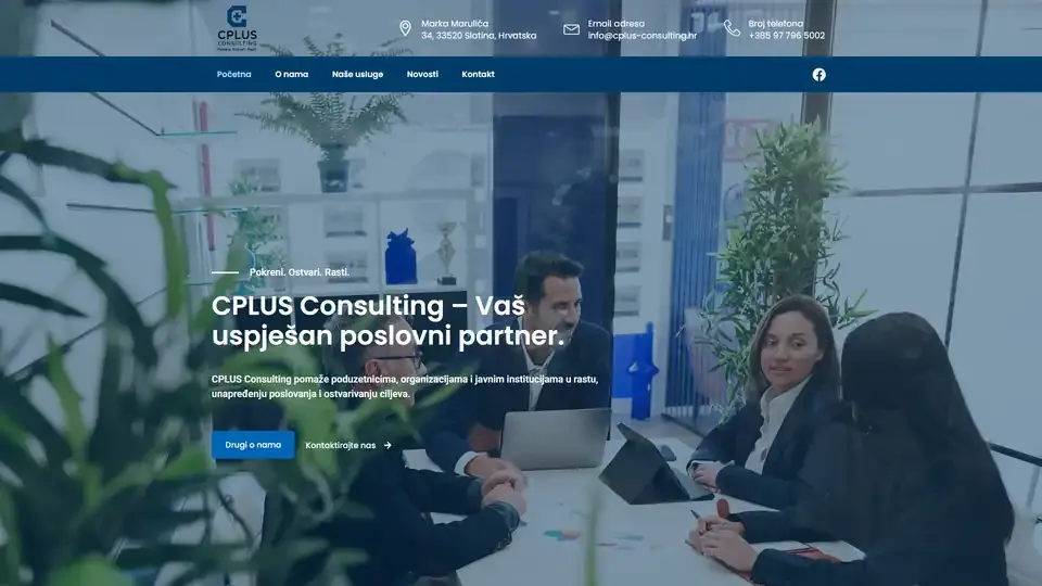 Prikaz web stranice Cplus Consulting — cplus-consulting.hr