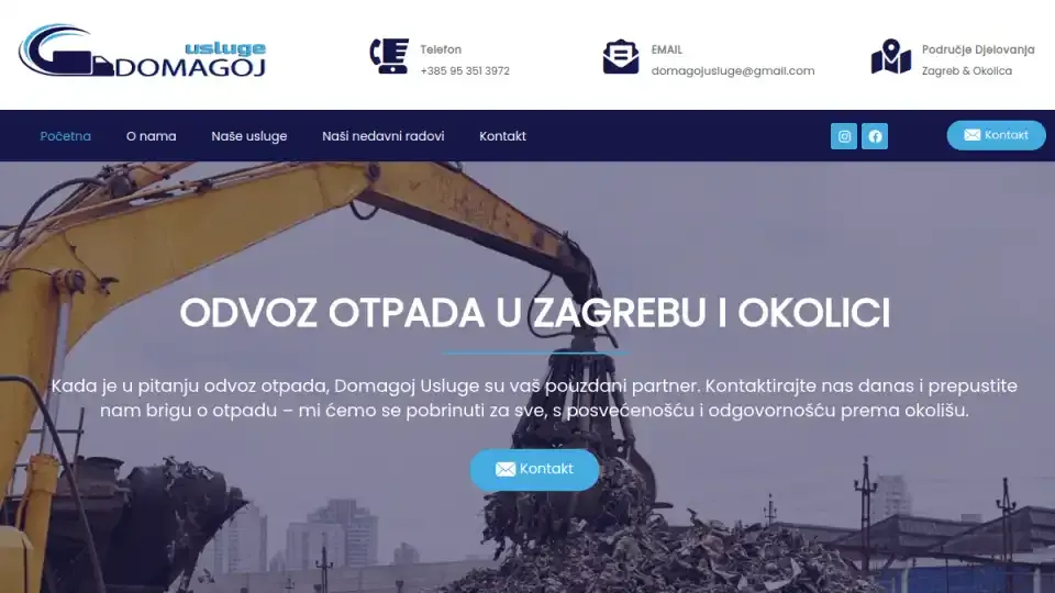 Prikaz web stranice Domagoj Usluge — domagojusluge.hr
