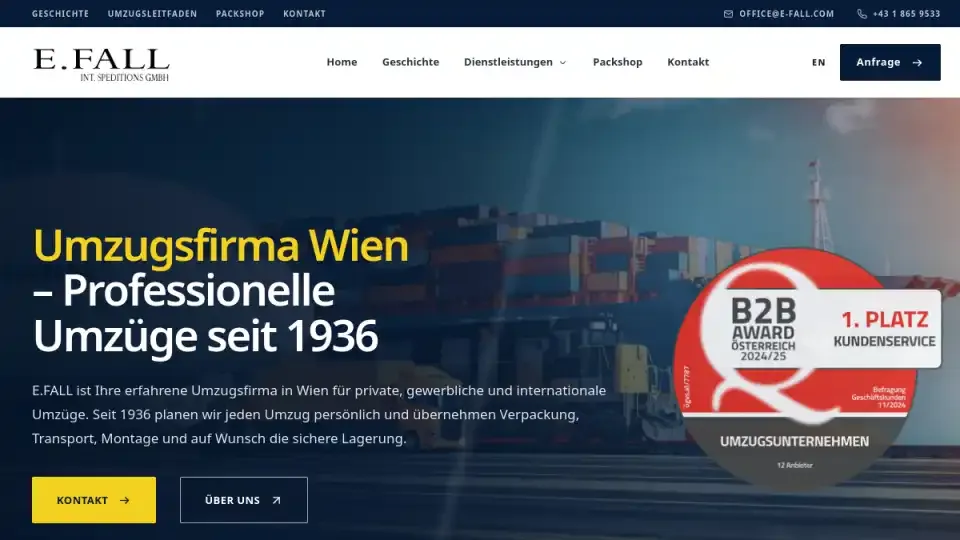 Prikaz web stranice E.FALL — e-fall.at