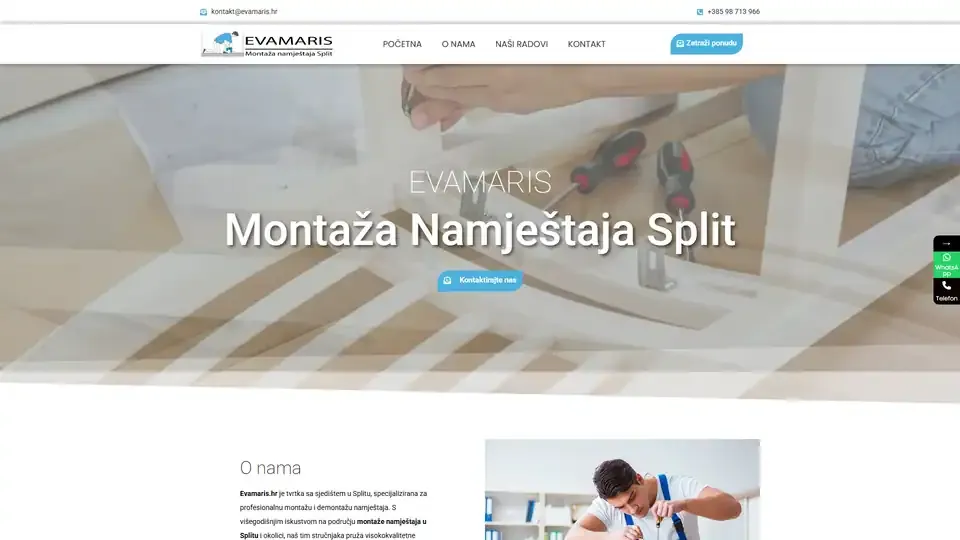 Prikaz web stranice Evamaris