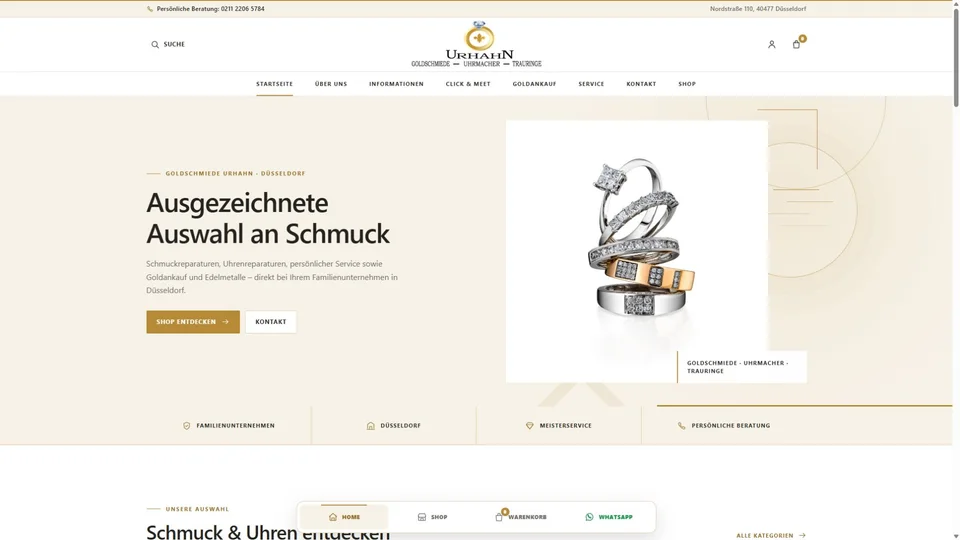 Prikaz web stranice Goldschmiede Urhahn