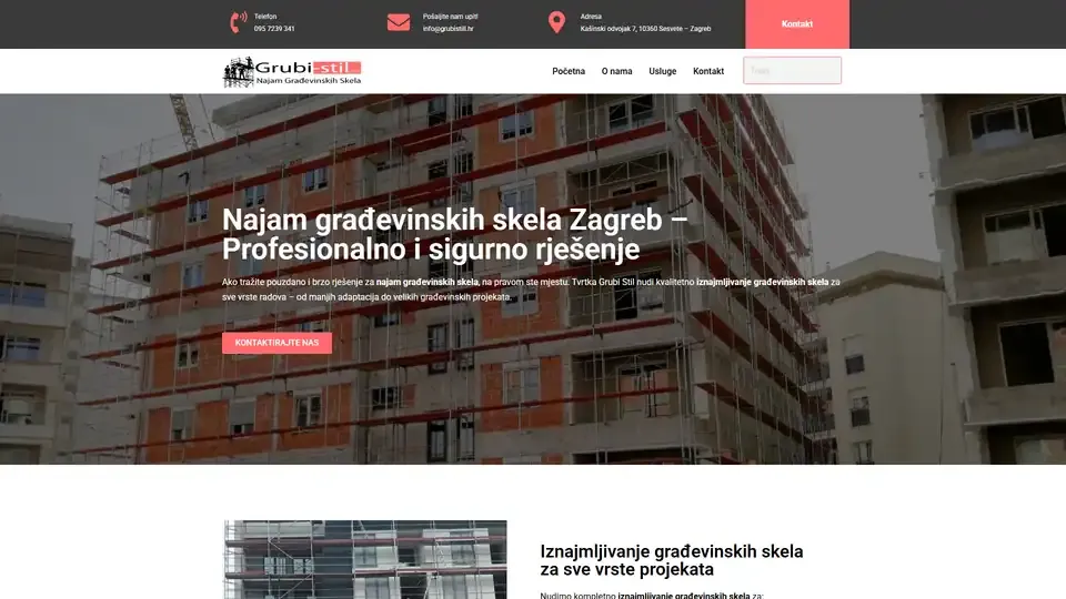 Prikaz web stranice Grubi Stil — grubistil.hr