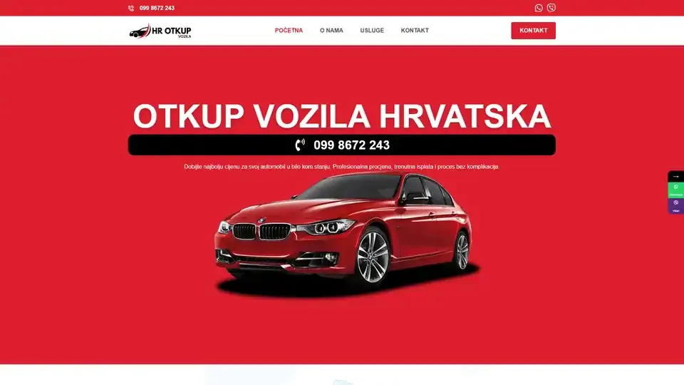 Prikaz web stranice HR Otkup Vozila — hr-otkup-vozila.com