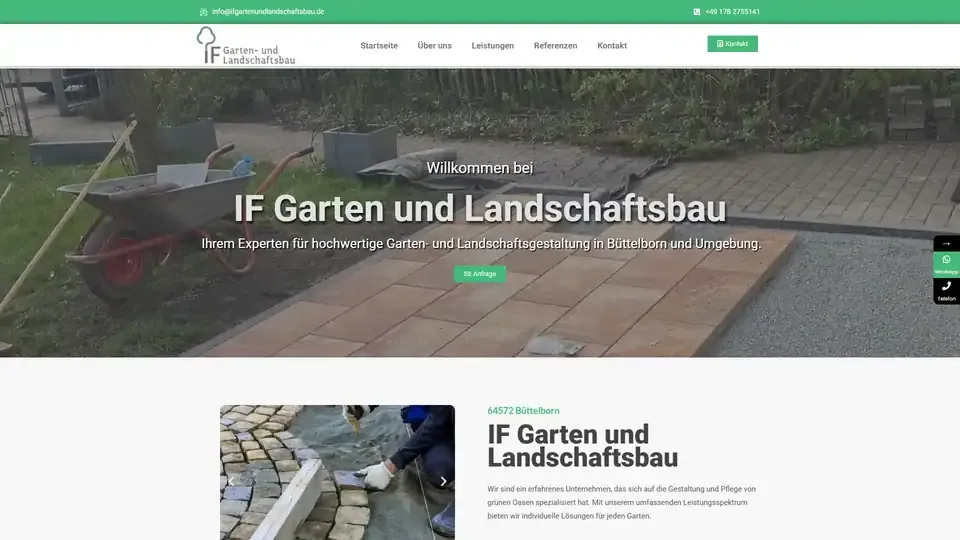 Prikaz web stranice IF Garten und Landschaftsbau — ifgartenundlandschaftsbau.de