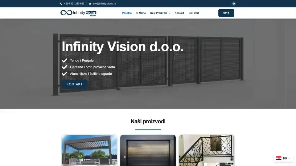 Prikaz web stranice Infinity Vision — infinity-vision.hr