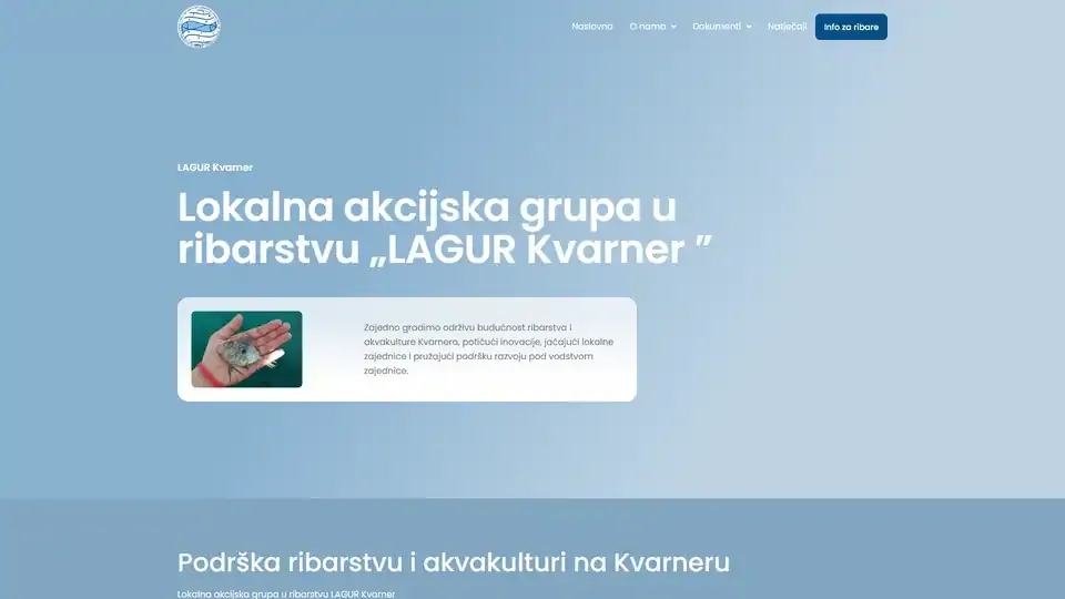Prikaz web stranice LAGUR Kvarner