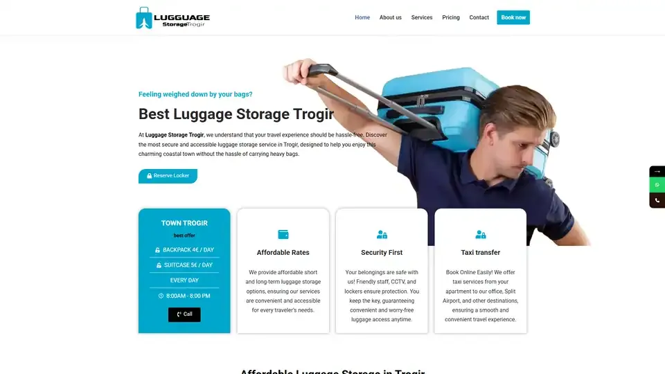 Prikaz web stranice Luggage Storage Trogir — luggagestoragetrogir.com