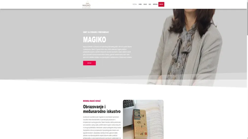 Prikaz web stranice Magiko Jezici — magiko-jezici.hr