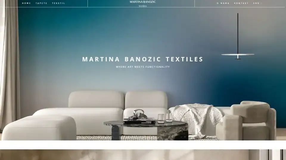 Prikaz web stranice Martina Banožić Textiles — martinabanozictextiles.com