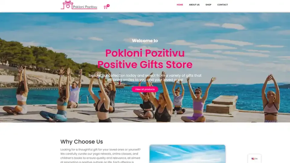 Prikaz web stranice Pokloni Pozitivu — pokloni-pozitivu.hr