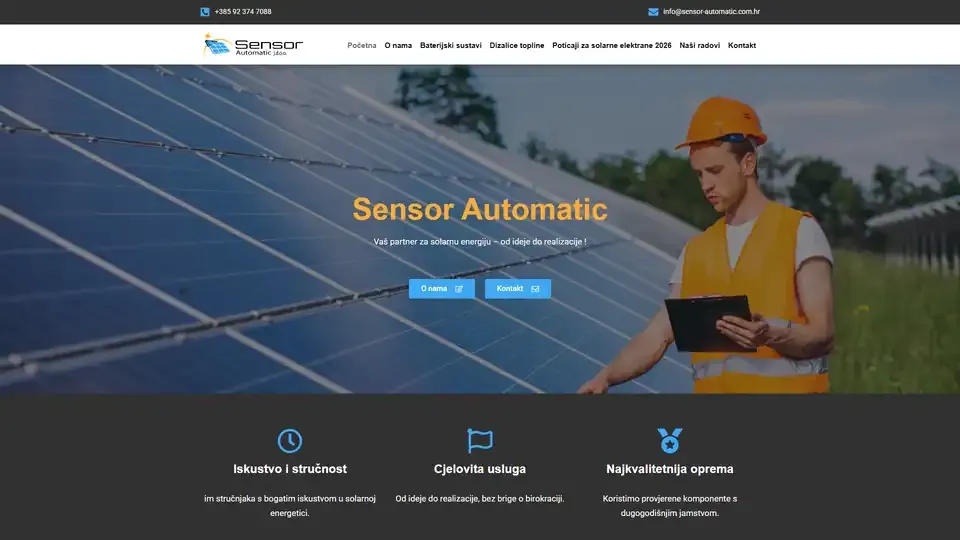 Prikaz web stranice Sensor Automatic — sensorautomatic.hr