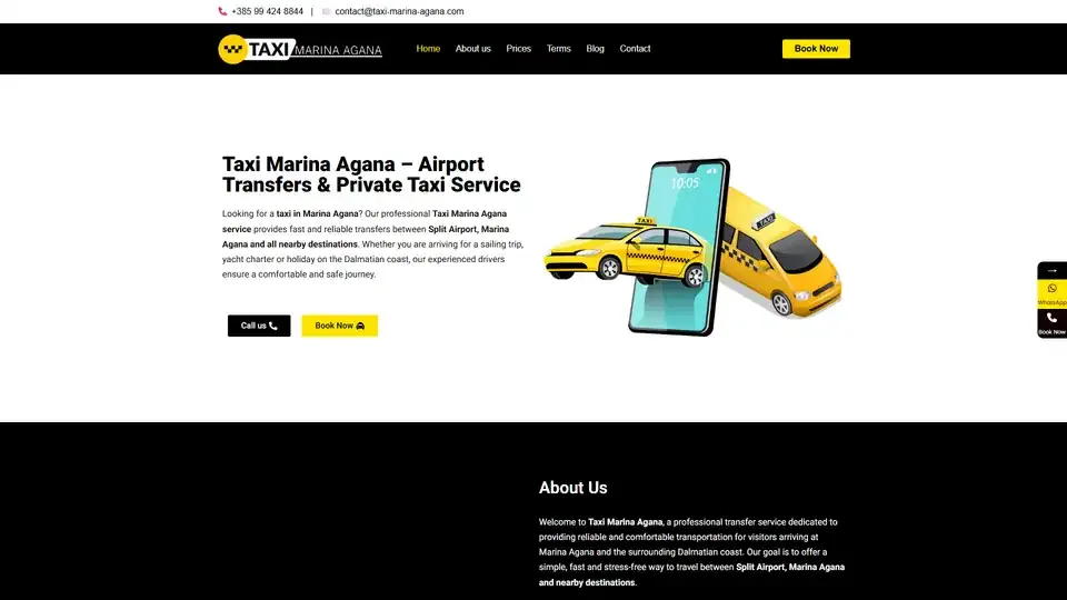Prikaz web stranice Taxi Marina Agana — taxi-marina-agana.com