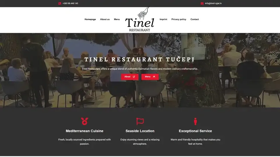 Prikaz web stranice Tinel i Pjat — tinel-i-pjat.hr
