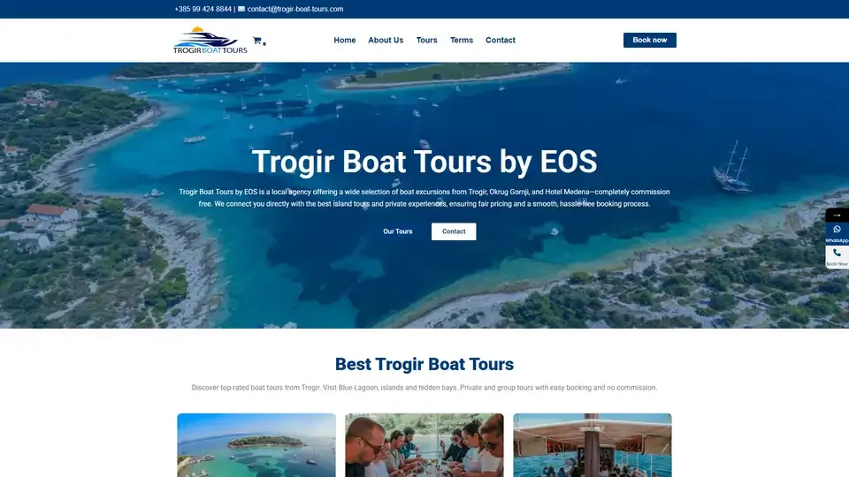 Prikaz web stranice Trogir Boat Tours — trogir-boat-tours.com