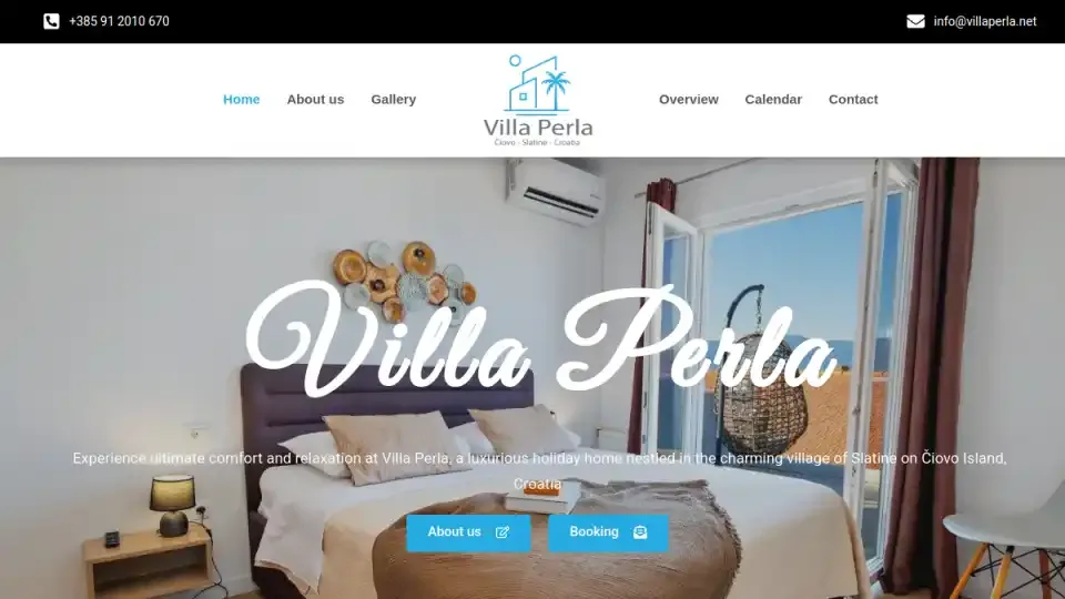 Prikaz web stranice Villa Perla