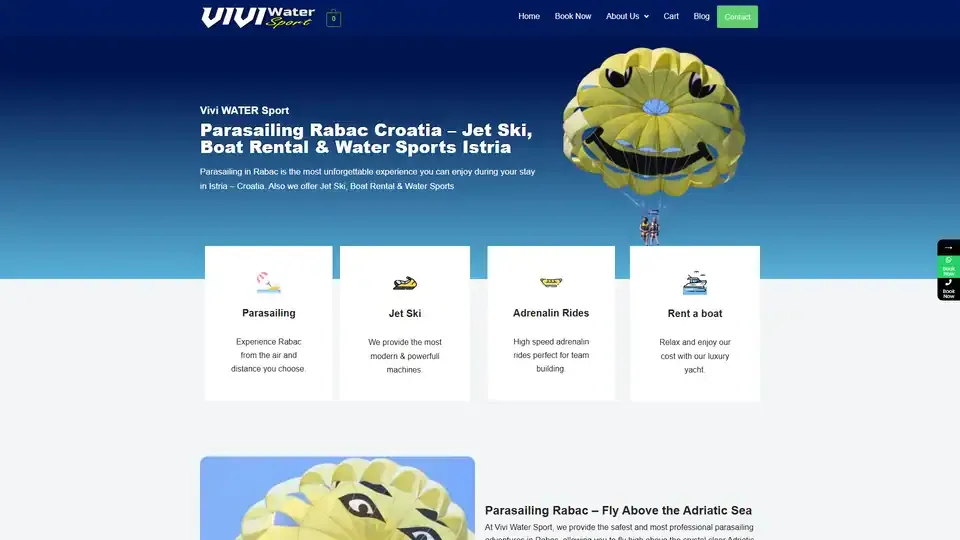 Prikaz web stranice Vivi Water Sport — viviwatersport.com