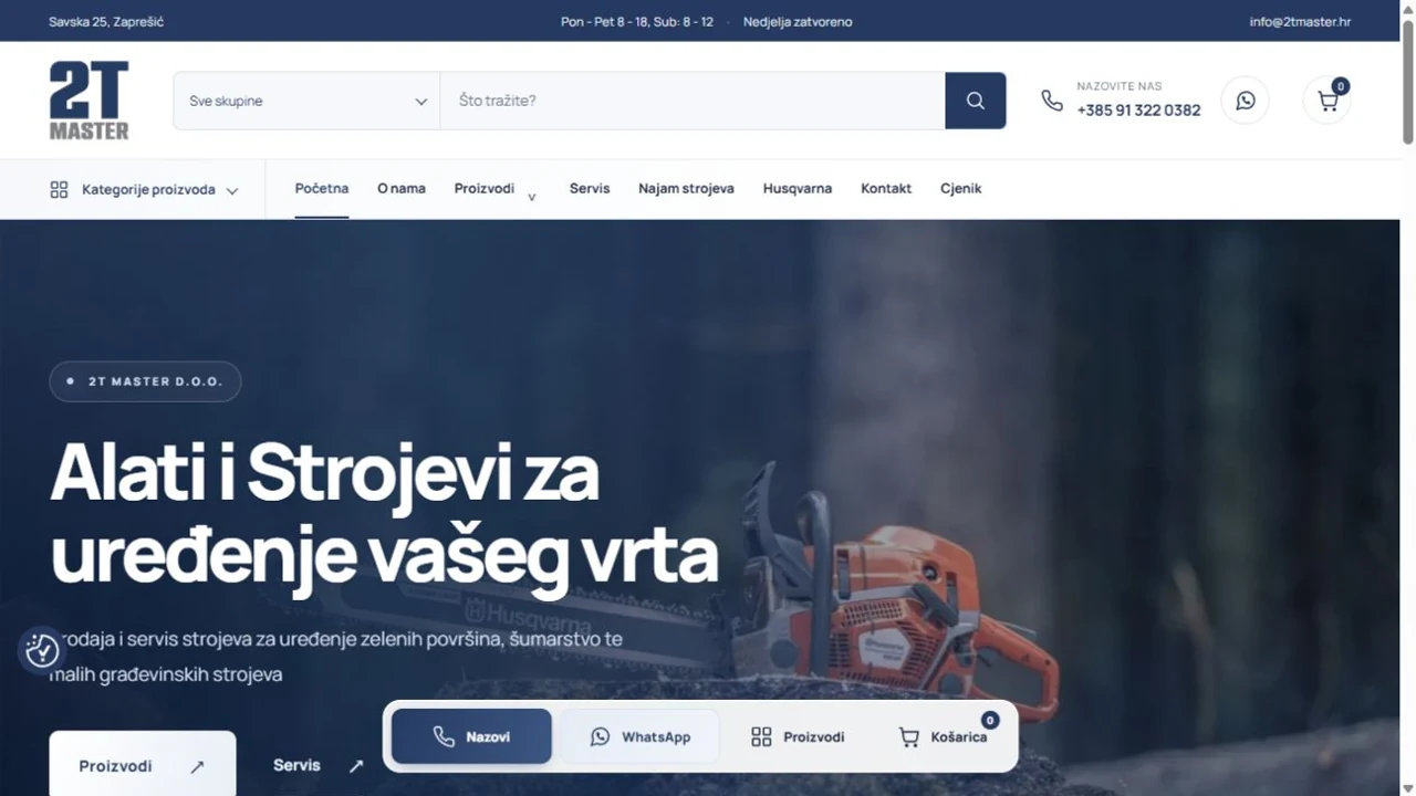 Prikaz web stranice 2T Master — 2tmaster.hr