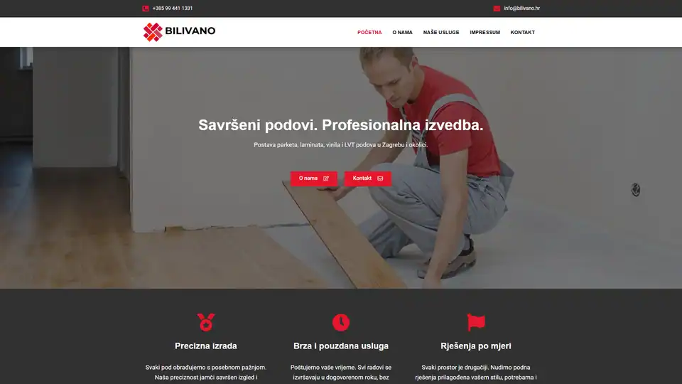 Screenshot websites Bilivano – bilivano.hr
