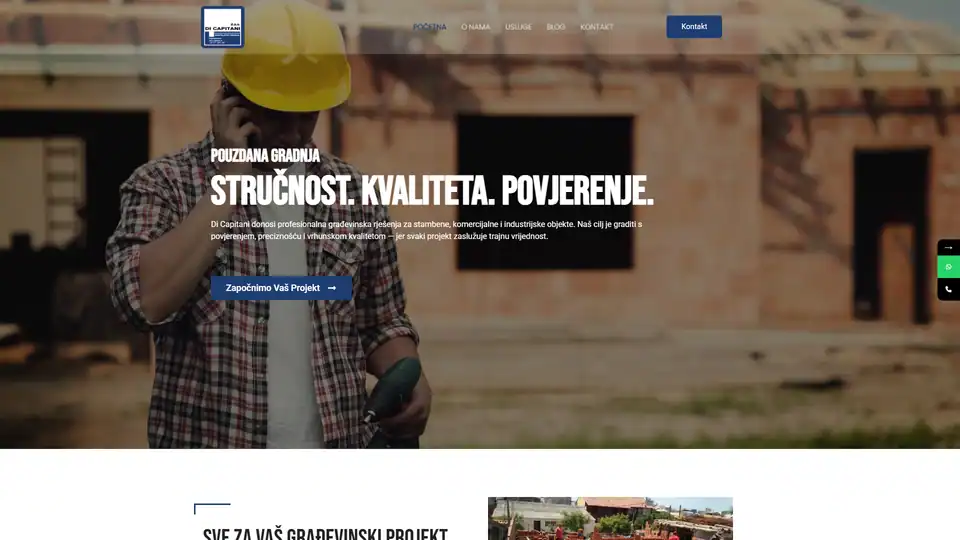 Screenshot websites Capitani – capitani.hr