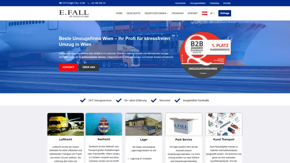 Screenshot websites E Fall – e-fall.at