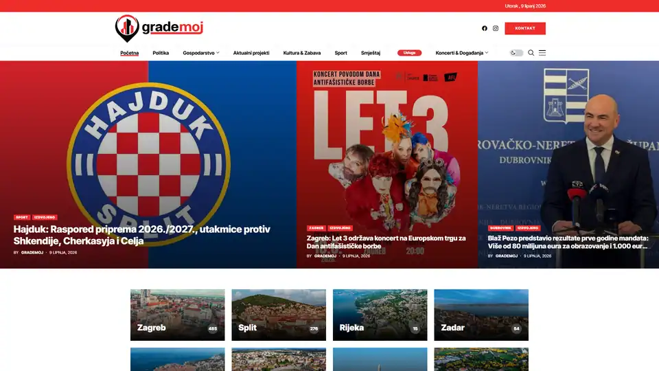 Screenshot websites Grademoj – grademoj.hr