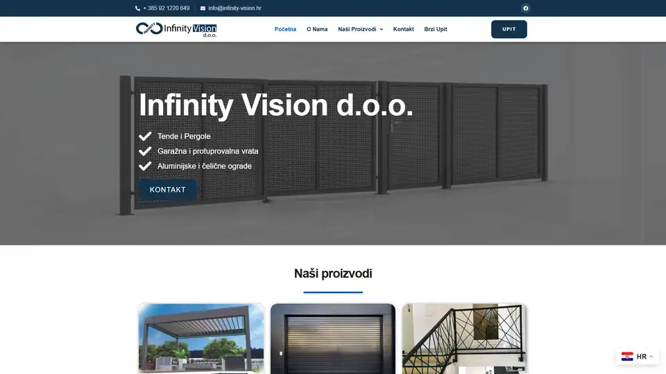 Screenshot websites Infinity Vision – infinity-vision.hr