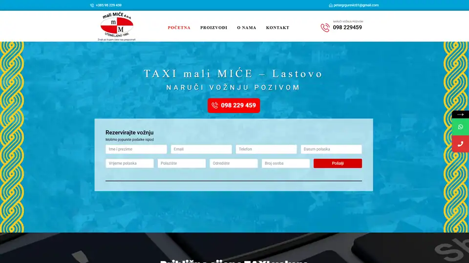 Screenshot websites Malimice – malimice.hr