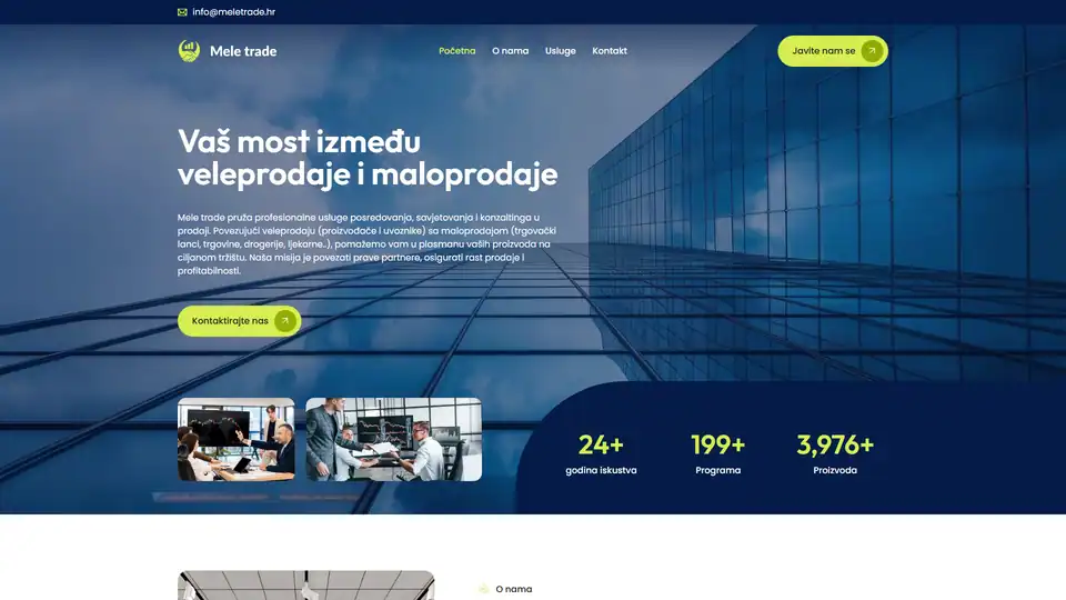 Screenshot websites Meletrade – meletrade.hr
