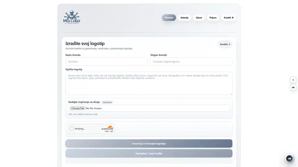 Screenshot websites MojLogo – mojlogo.com