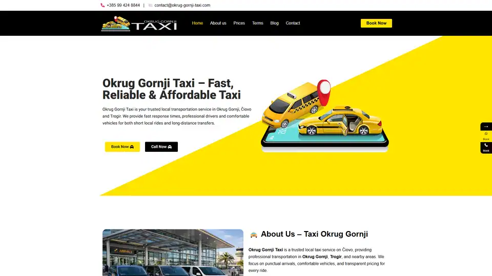 Screenshot websites Okrug Gornji Taxi – okrug-gornji-taxi.com