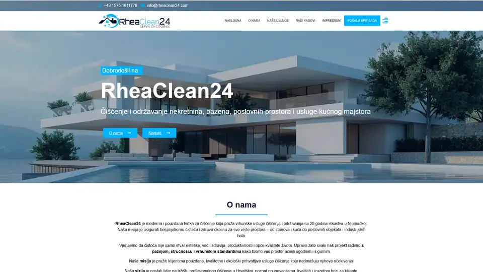 Screenshot websites Rheaclean24 – rheaclean24.com