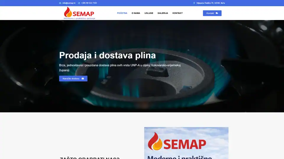 Screenshot websites Semap – semap.hr