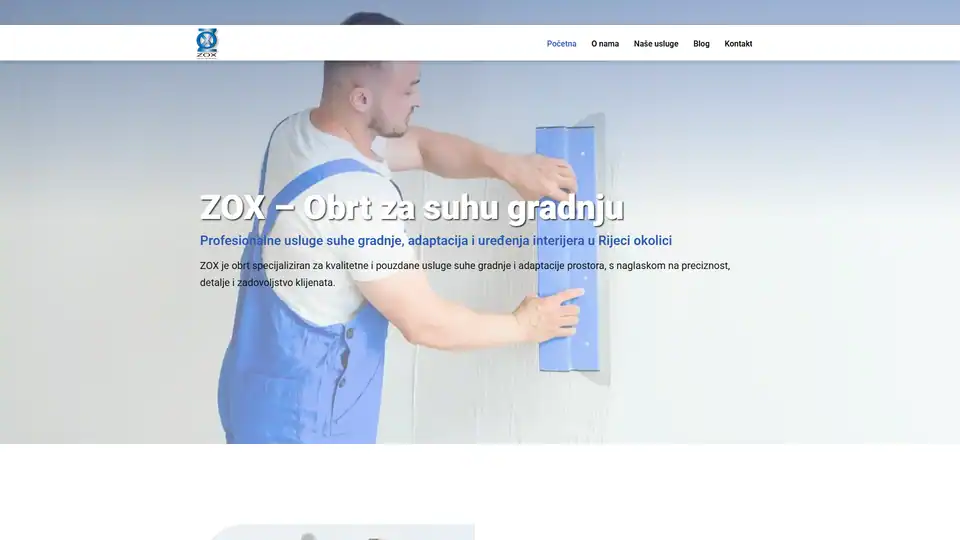 Screenshot websites Zox – zox.hr